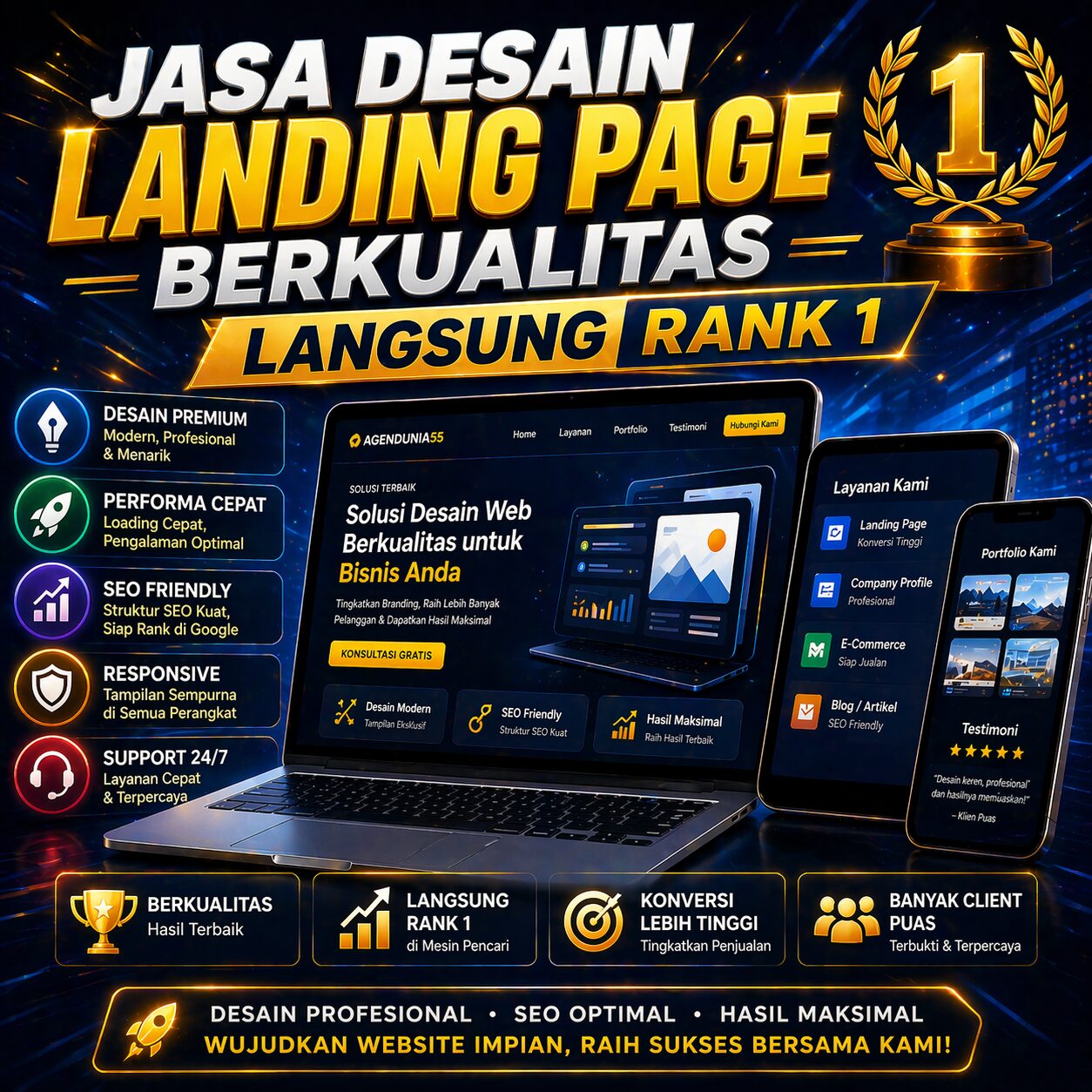 Landing Page Lembut sebagai Wajah Pertama Layanan Desain Anda